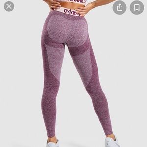 Gymshark Flex Leggings - Dark Ruby Marl/Blush Nude